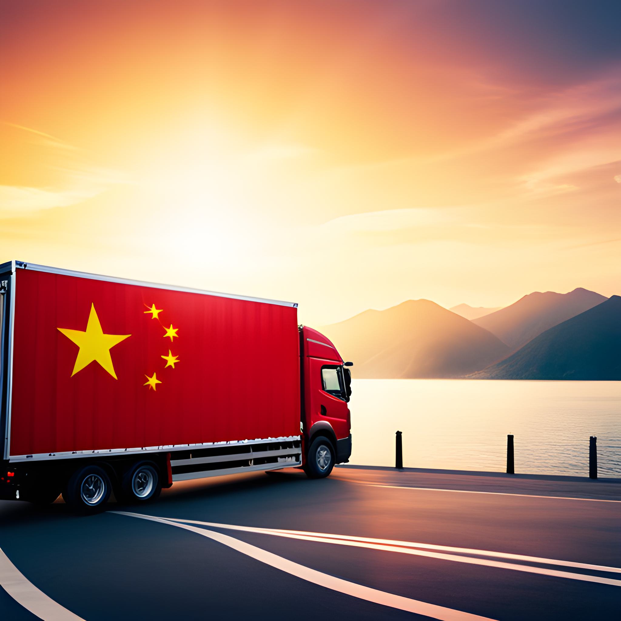transport robe iz kine - kamion sa kineskom zastavom